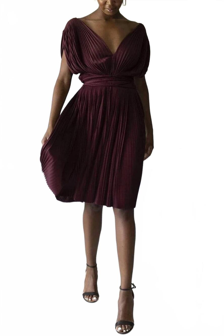 NEW ALAÏA jersey fluid dress in bordeaux